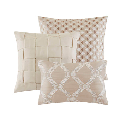 Shades of Serenity Jacquard Comforter Set - Tan/Ivory