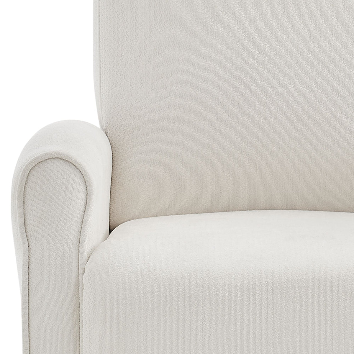 Marena Upholstered Manual Push Back Recliner - Cream