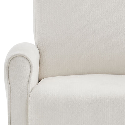Marena Upholstered Manual Push Back Recliner - Cream