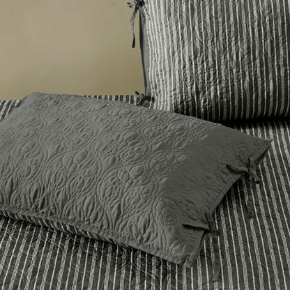 Quebec 6 Piece Reversible Daybed Cover Set - Dark Grey
