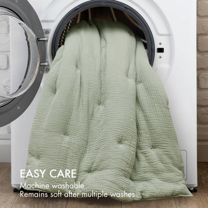 Breeze cotton gauze embroidered Euro Sham - Sage