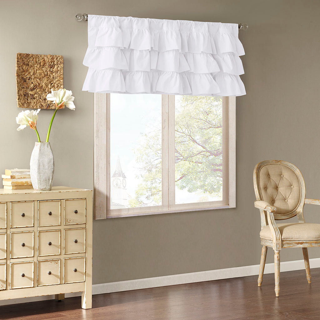 Anna Cotton Oversized Ruffle Valance - White