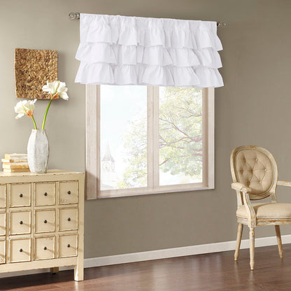 Anna Cotton Oversized Ruffle Valance - White