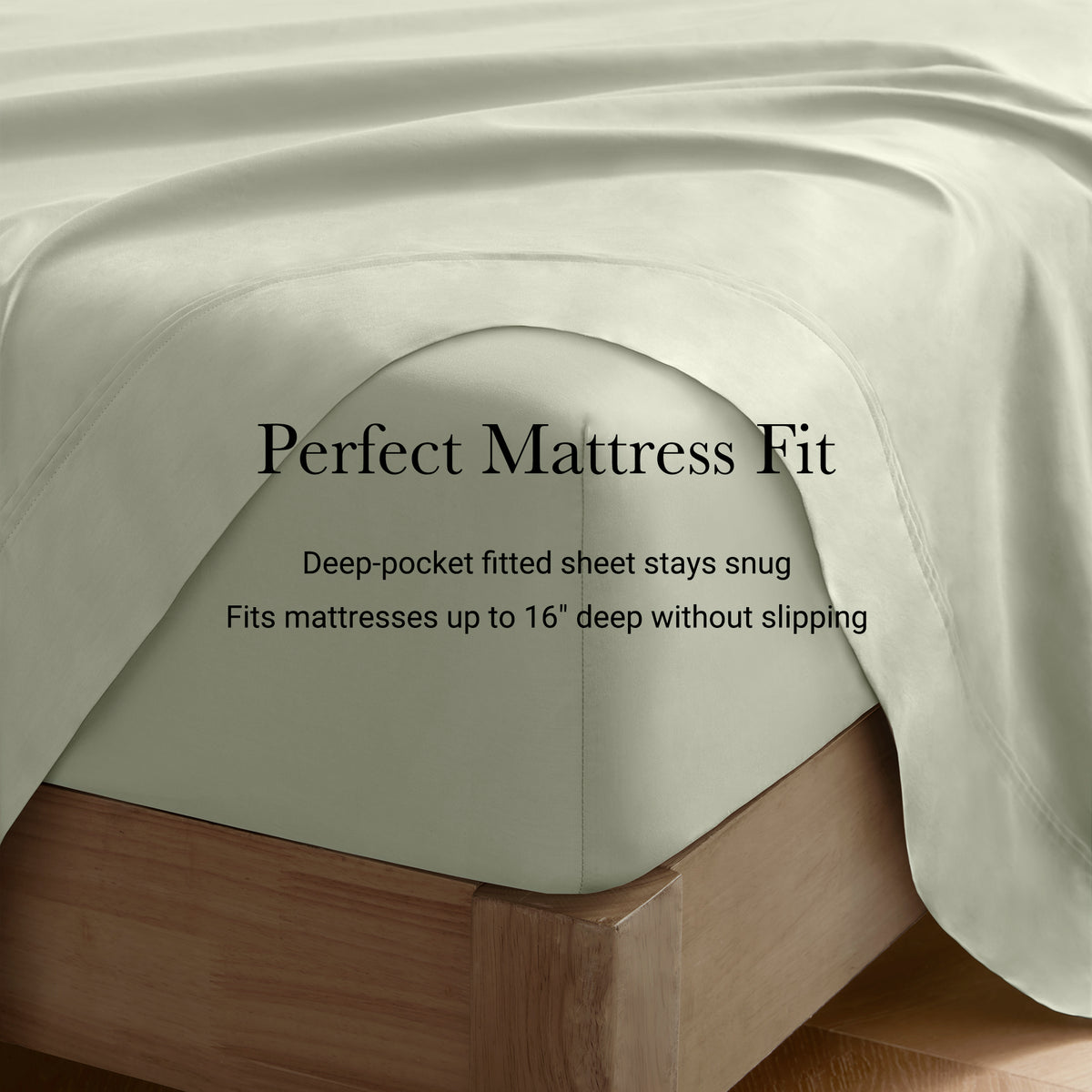 100% Egyptian Cotton Sateen Sheet Set - Sage
