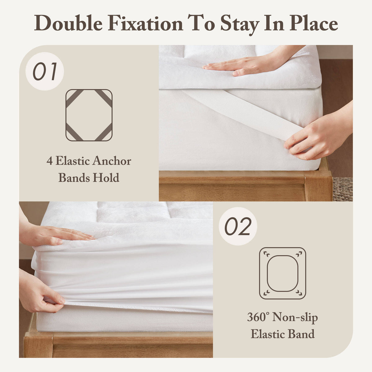 Cloud Soft Overfilled Plush Waterproof Mattress Pad - White