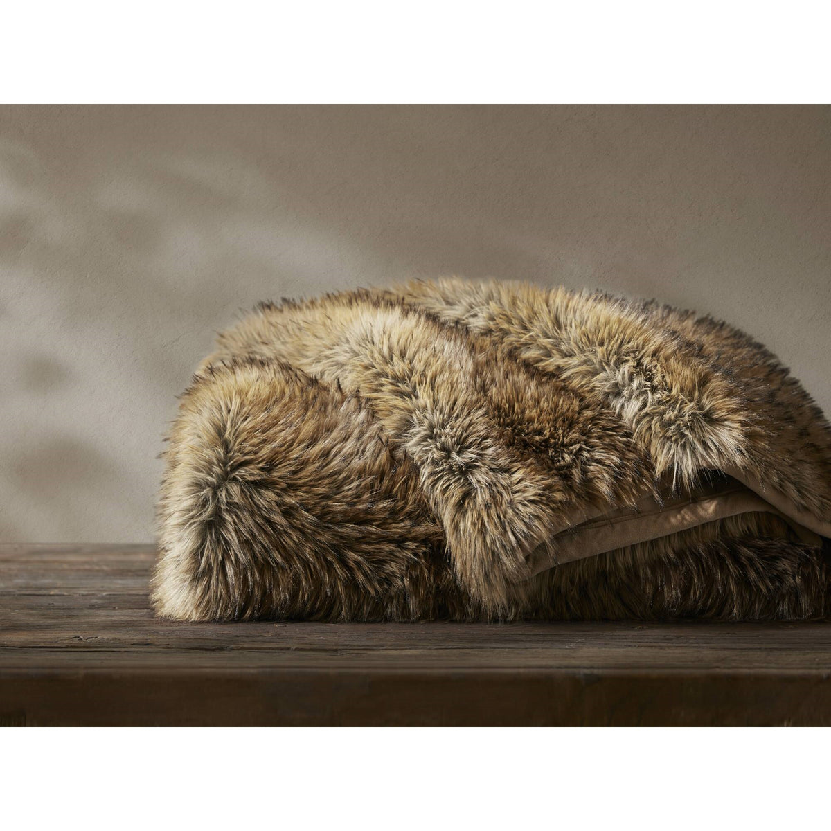 Botswana Animal Print Faux Fur Throw Blanket - Bobcat