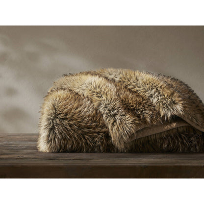 Botswana Animal Print Faux Fur Throw Blanket - Bobcat