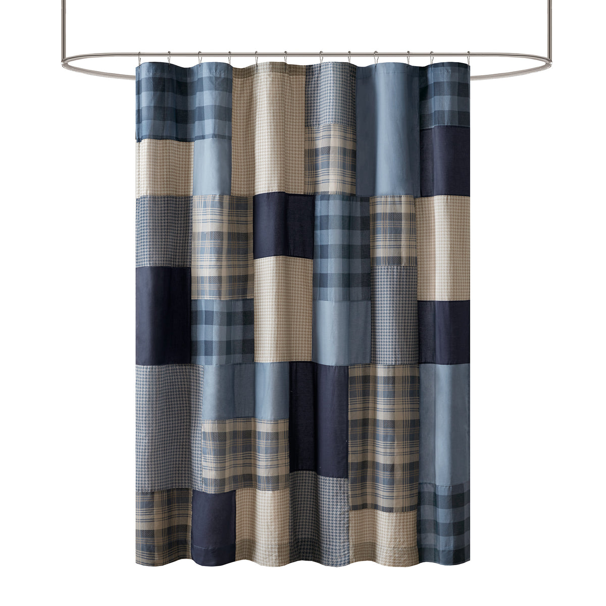 Winter Hills 100% Cotton Shower Curtain - Blue