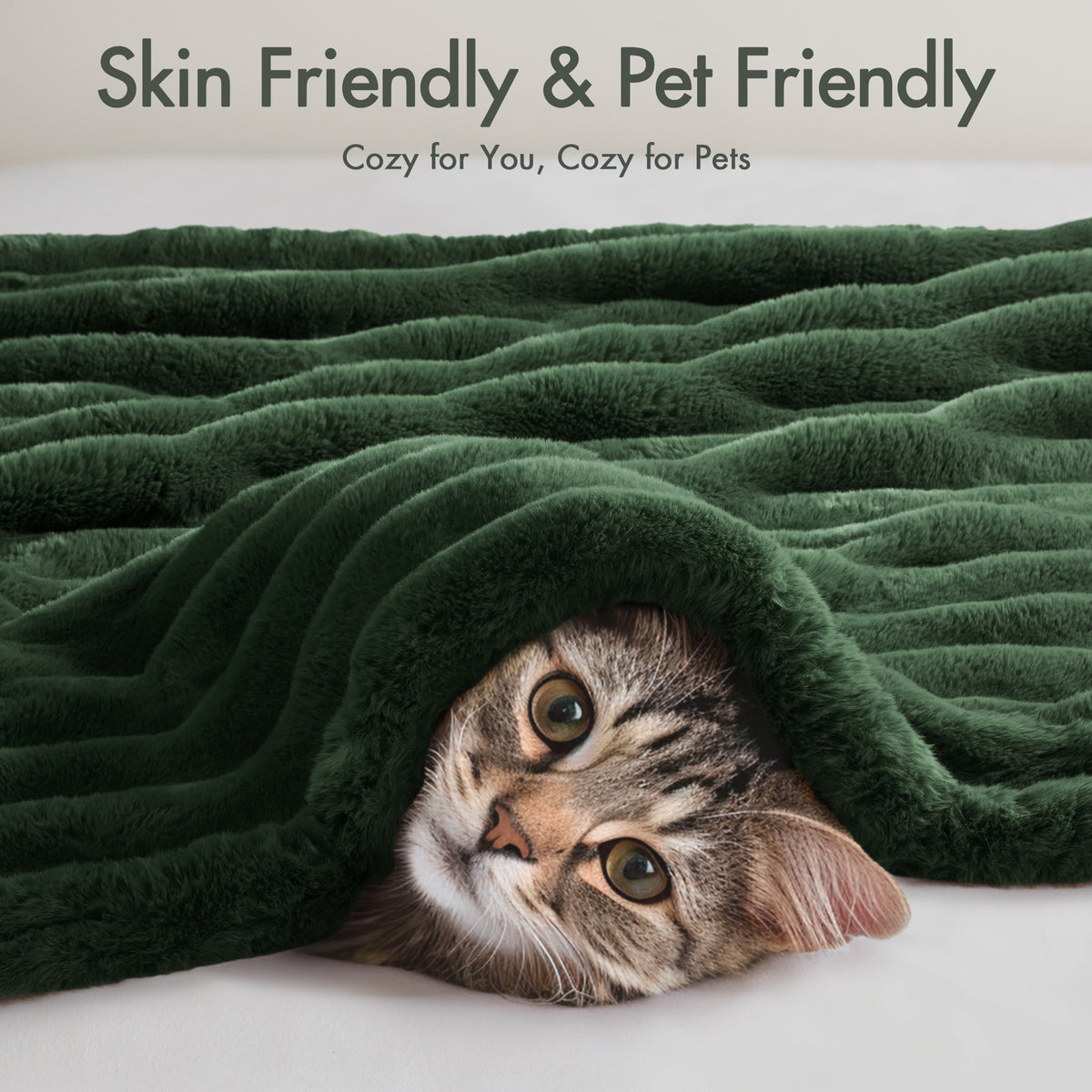 Vivienne Faux Fur Throw - Channel Green