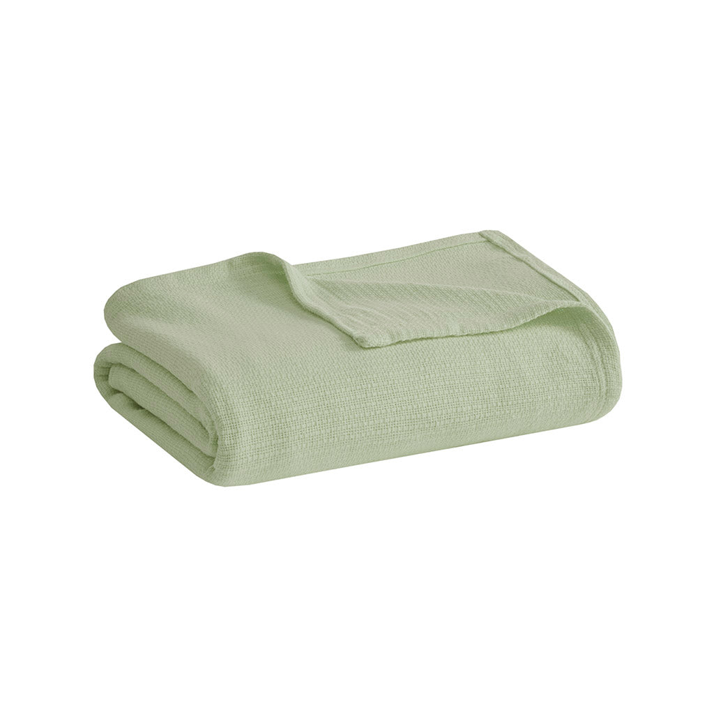 Freshspun Basketweave Cotton Blanket - Green