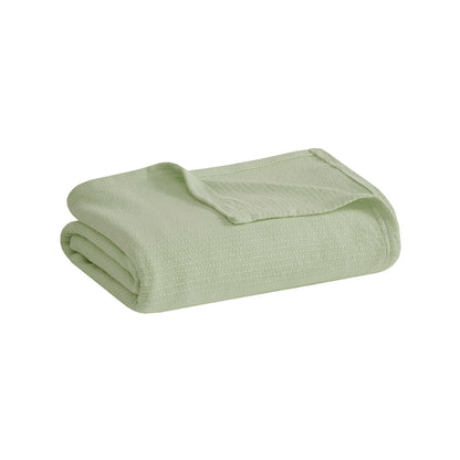 Freshspun Basketweave Cotton Blanket - Green