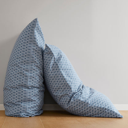 144 Thread Count Cotton Printed Sheets - Diamond Blue