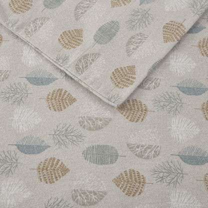 Cozy Cotton Flannel Printed Sheet Set - Multi Leaves
