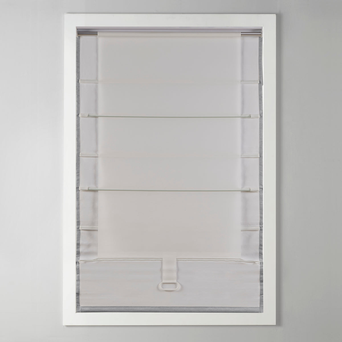 Galen Basketweave Cordless Roman Shade Collection - Grey