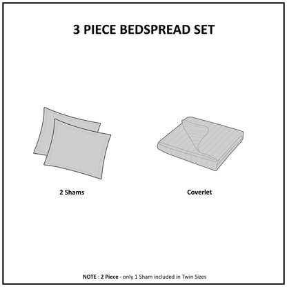 Harper 3 Piece Velvet Quilt Set - Taupe