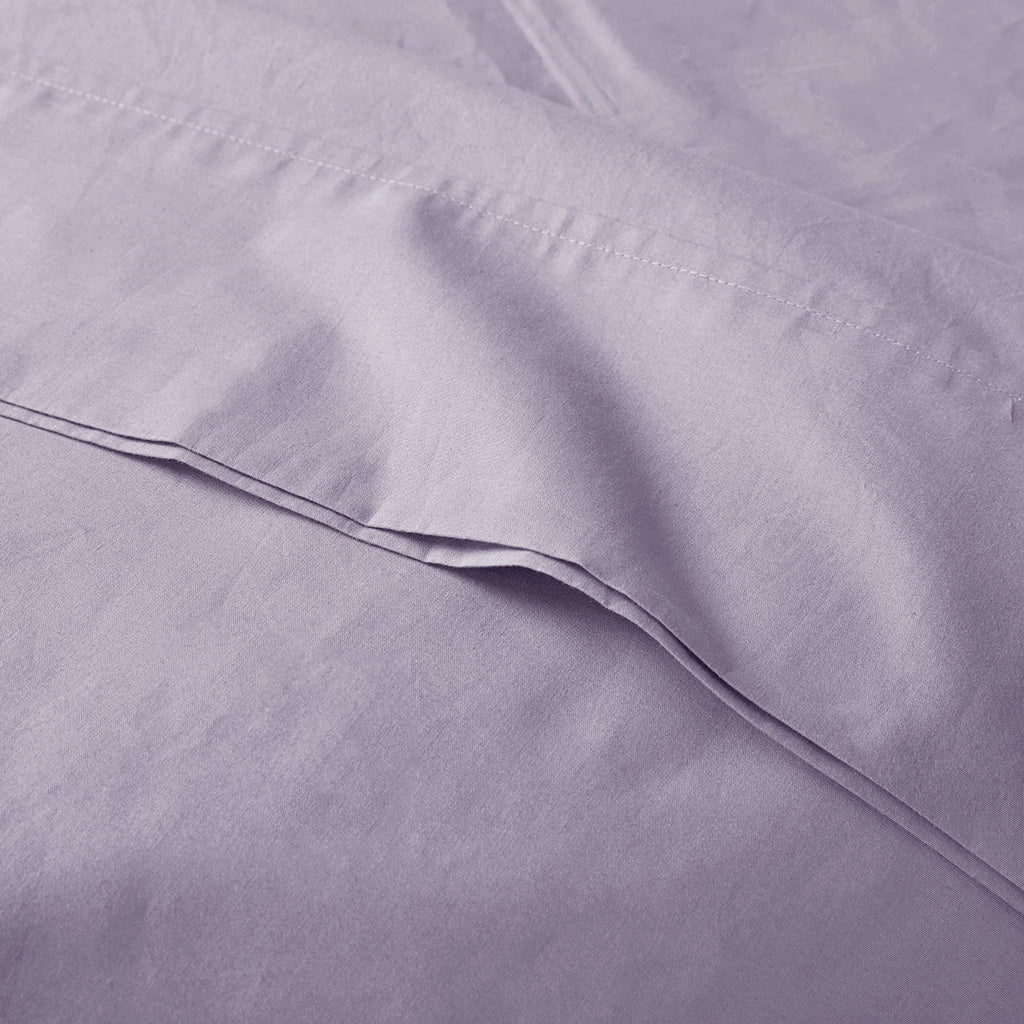 200 Thread Count Relaxed Cotton Percale Sheet Set - Purple