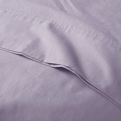 200 Thread Count Relaxed Cotton Percale Sheet Set - Purple