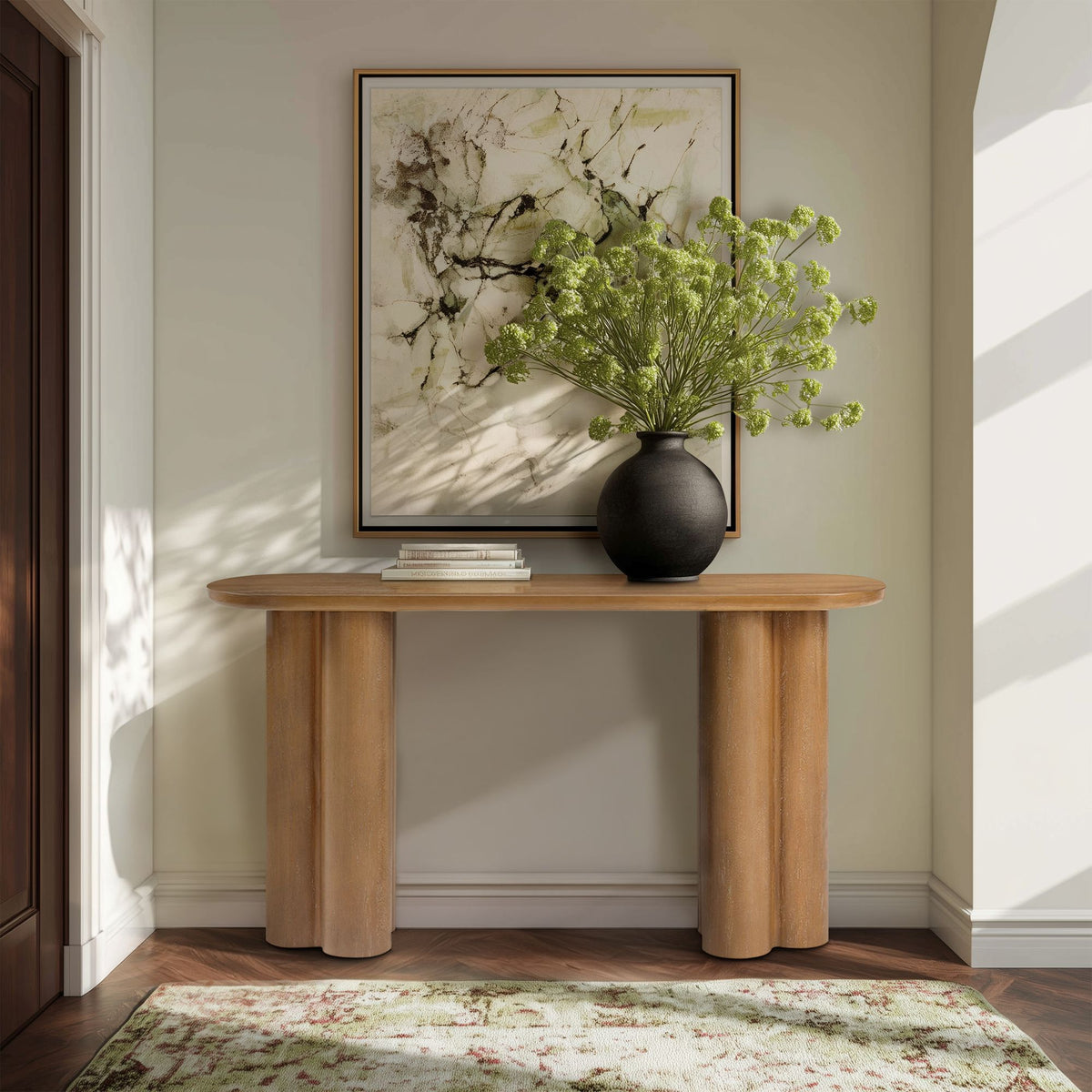 Benji Oval Console Table - Natural