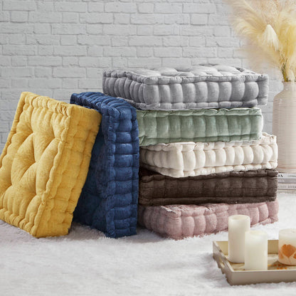 Azza Poly Chenille Square Floor Pillow Cushion Compress Pack - Brown