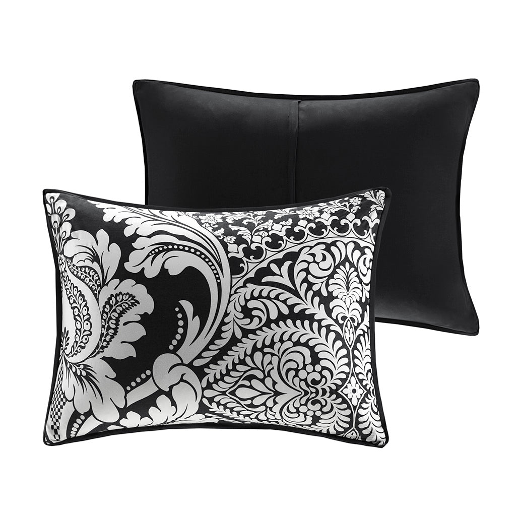 Vienna 7 Piece Cotton Printed Comforter Set - Black