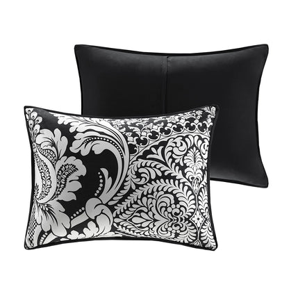 Vienna 7 Piece Cotton Printed Comforter Set - Black