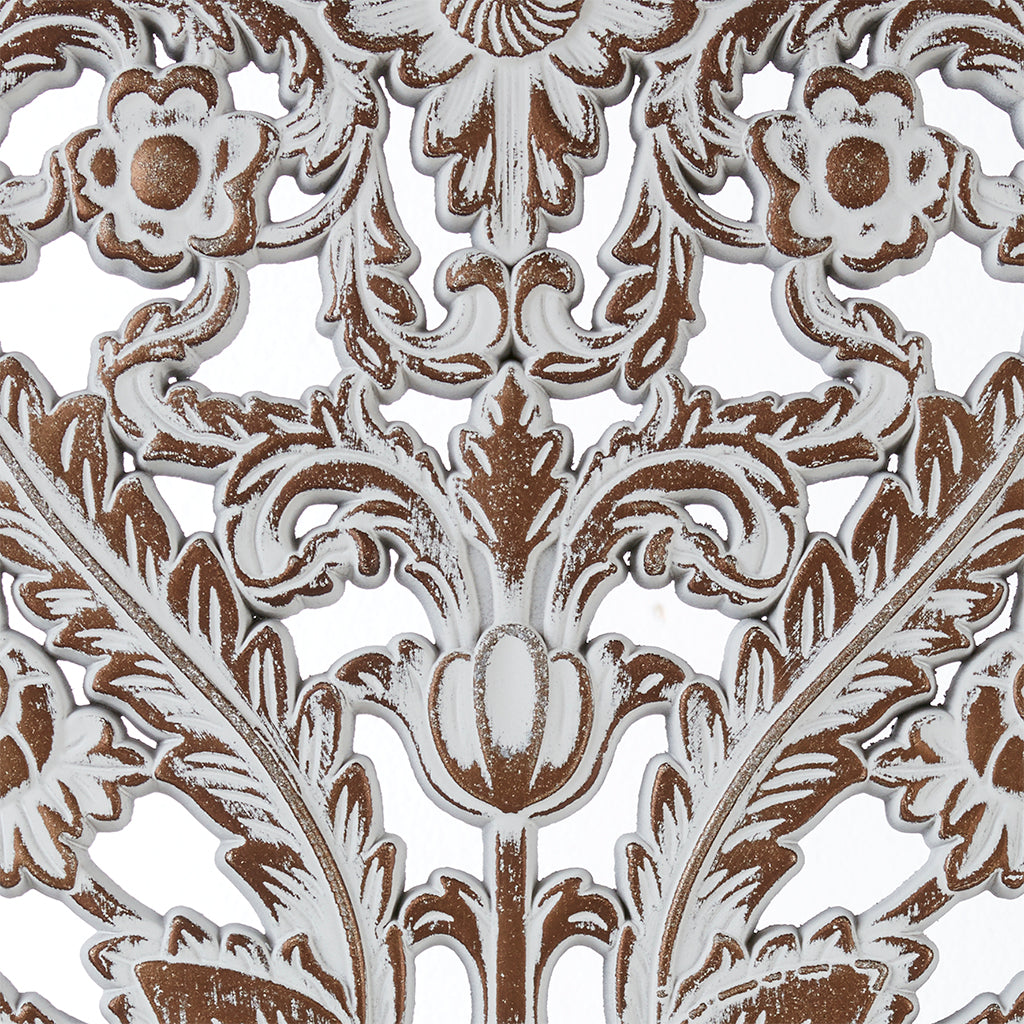 Botanical Panel Distressed Carved Wood 2-piece Wall Decor Set - Antique Brown