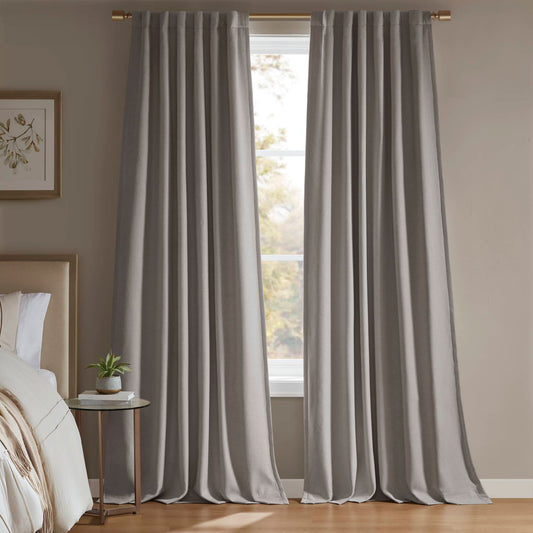 Karien Sound blocking/Total blackout curtain panel pair - Grey