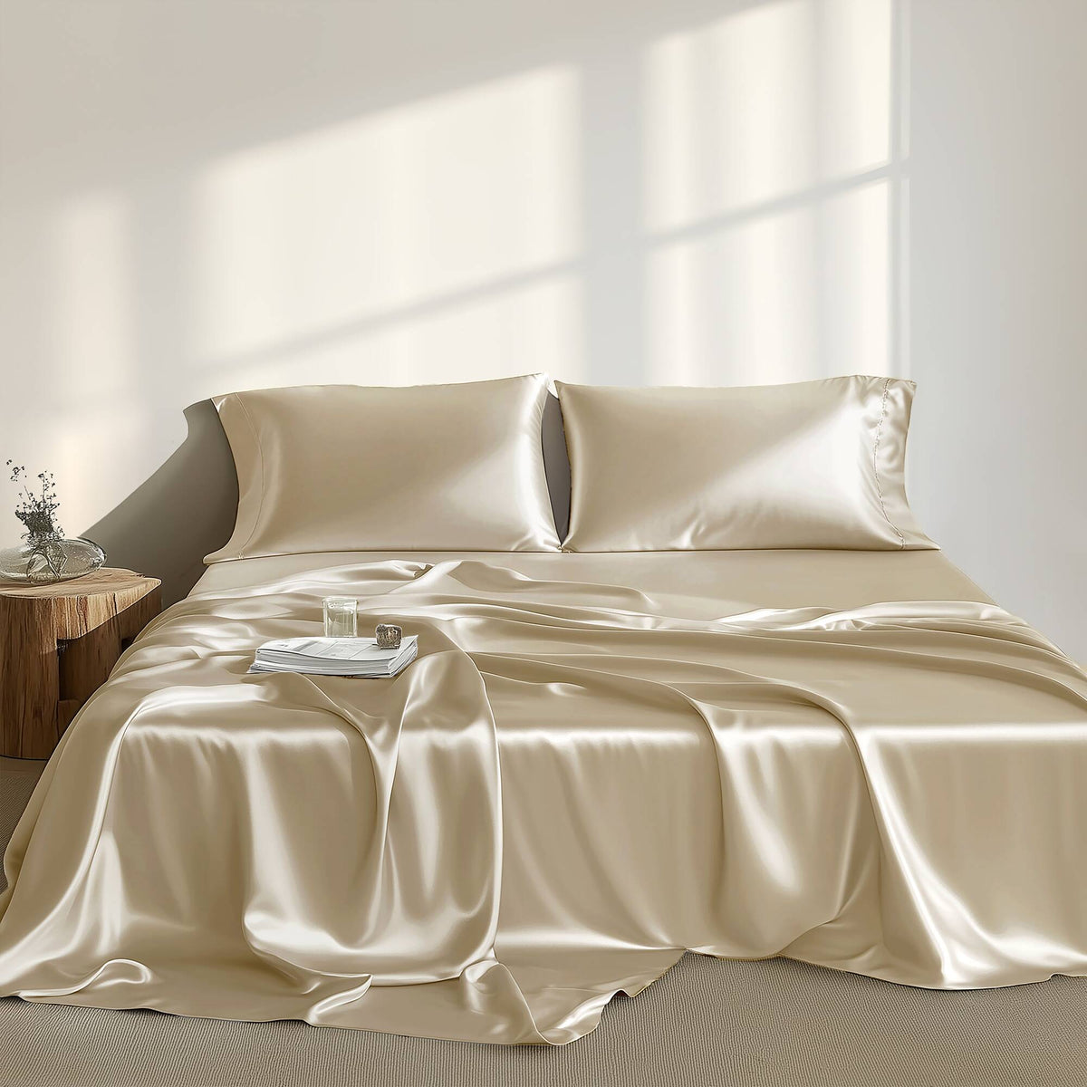 Satin Luxury Sheet Set - Champagne