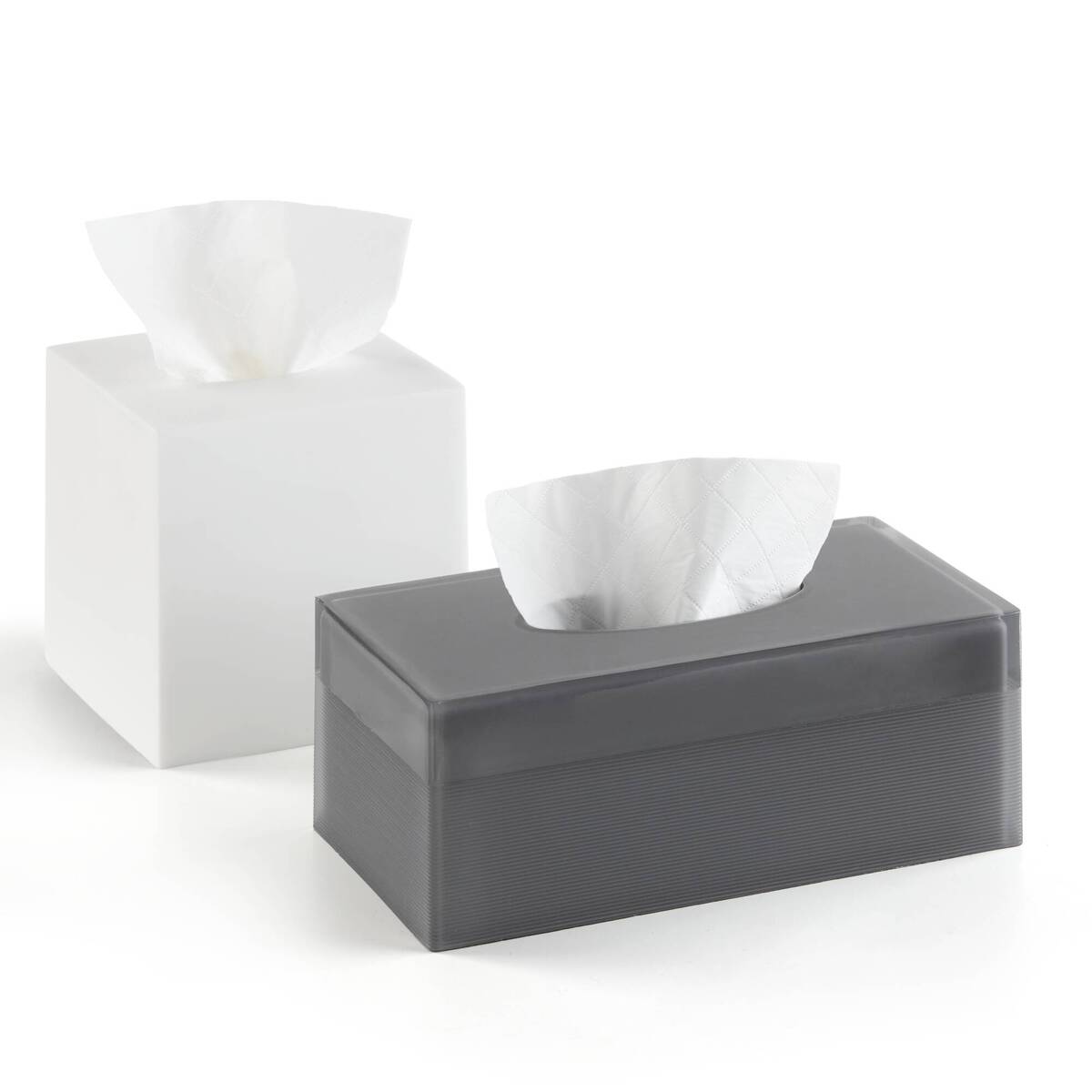 Clear Resin Bath Accessories set, Frosted White - Frosted White