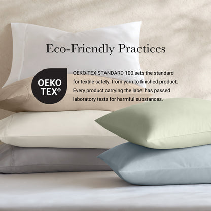 100% Egyptian Cotton Sateen Sheet Set - White