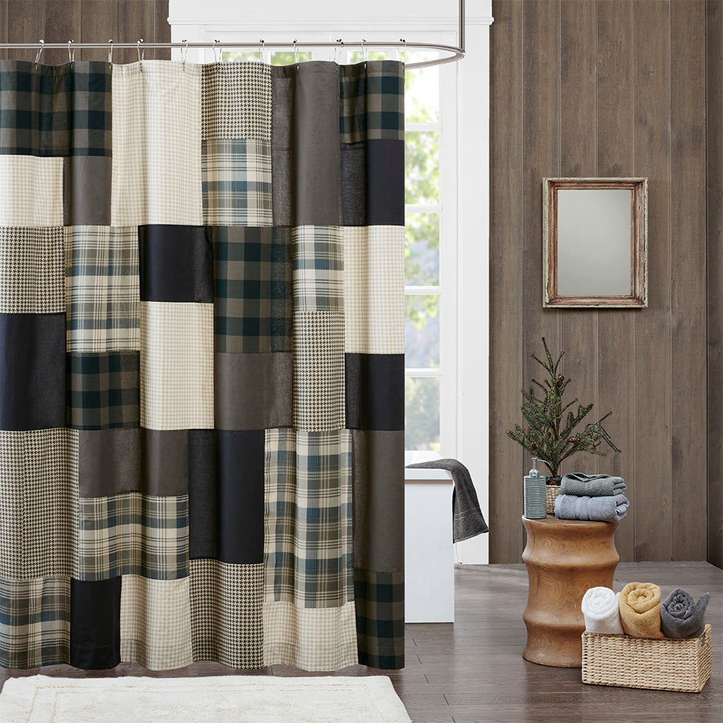 Winter Hills 100% Cotton Shower Curtain - Tan