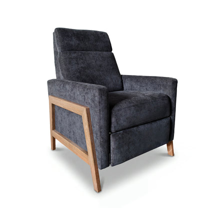 Luna Recliner With Wood Frame - Grey