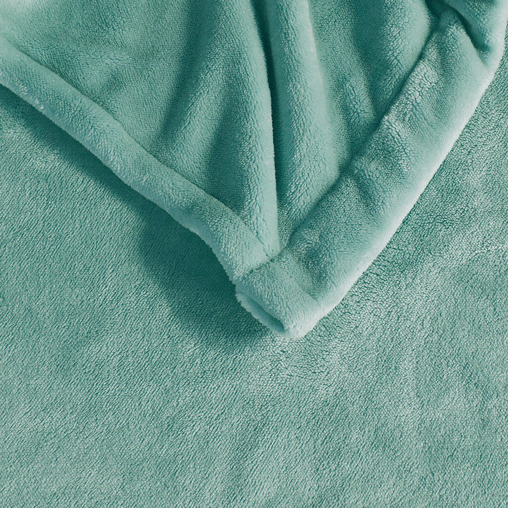 Plush Heated Blanket - Aqua