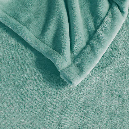 Plush Heated Blanket - Aqua