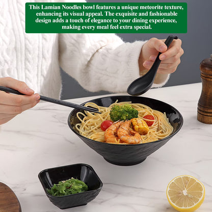 ReaNea 40oz Ramen Bowl Set with Chopsticks, Spoons & Dipping Bowls (2 Pack)