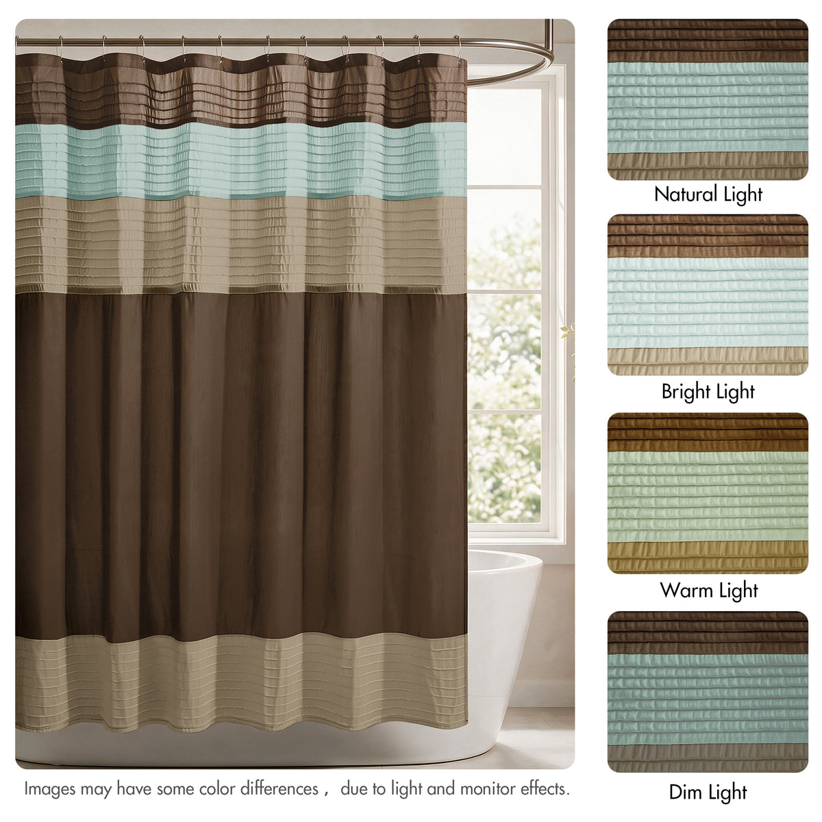 Amherst Faux Silk Shower Curtain - Blue