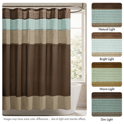 Amherst Faux Silk Shower Curtain - Blue