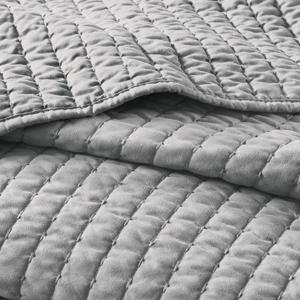 Keaton Quilt Set - Grey