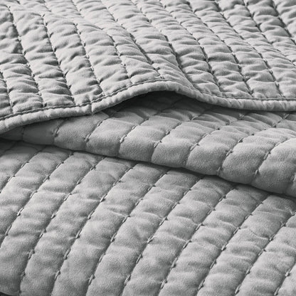 Keaton Quilt Set - Grey