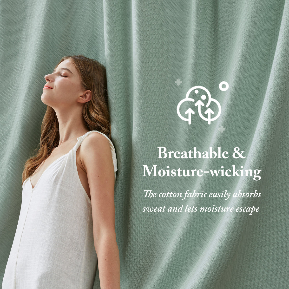 Liquid Cotton Blanket - Seafoam