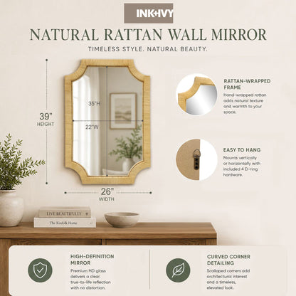 Nova Natural Rattan Wall Mirror - Natural