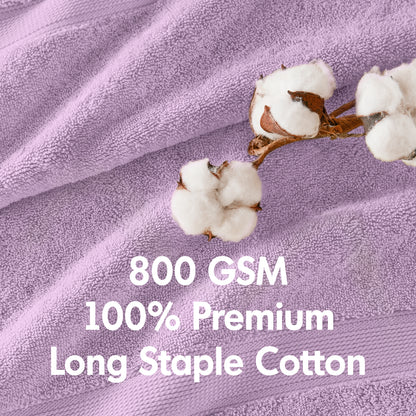 800GSM 100% Cotton 8 Piece Towel Set - Lilac
