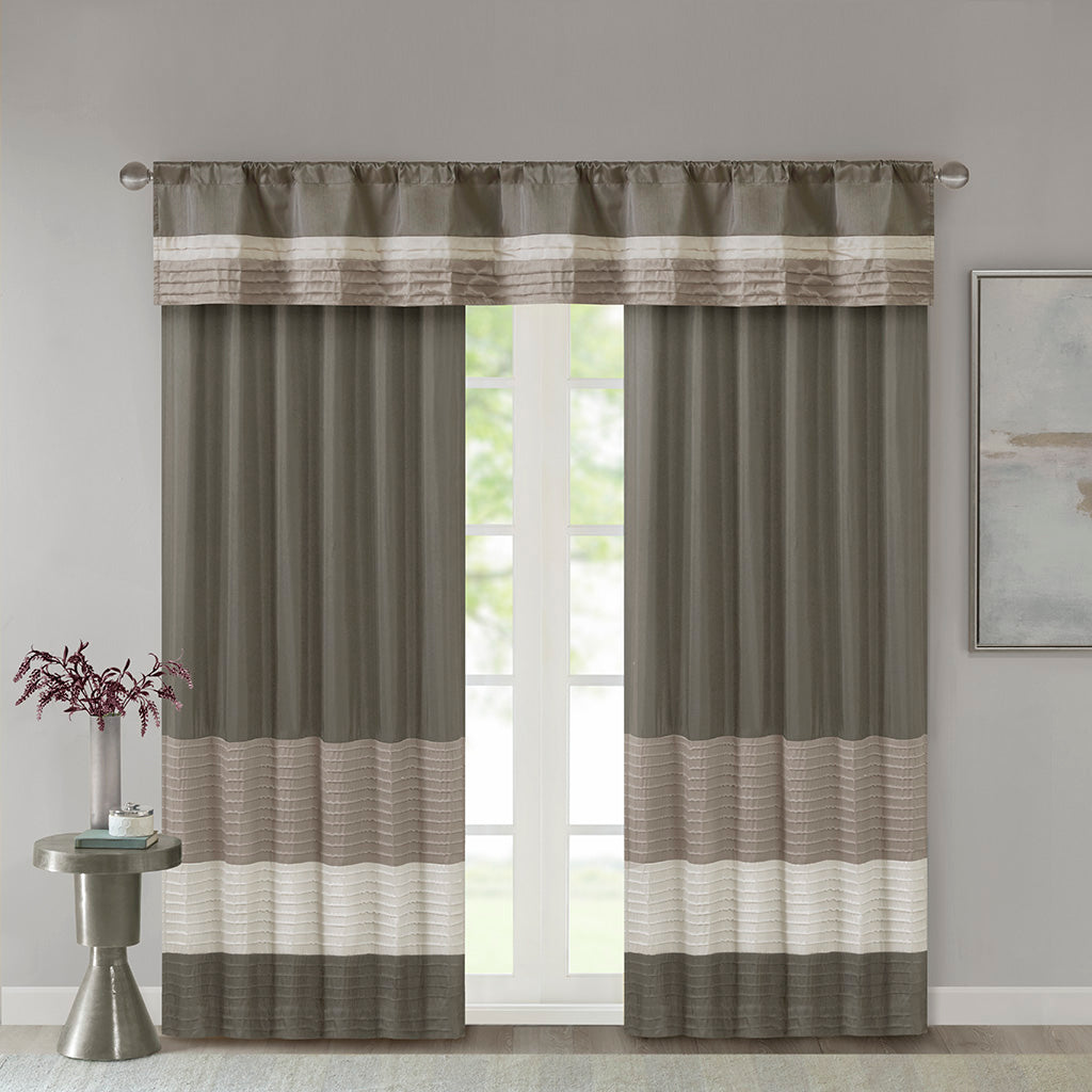 Amherst Polyoni Pintuck Window Valance - Natural
