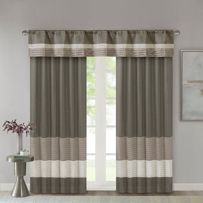Amherst Polyoni Pintuck Window Valance - Natural