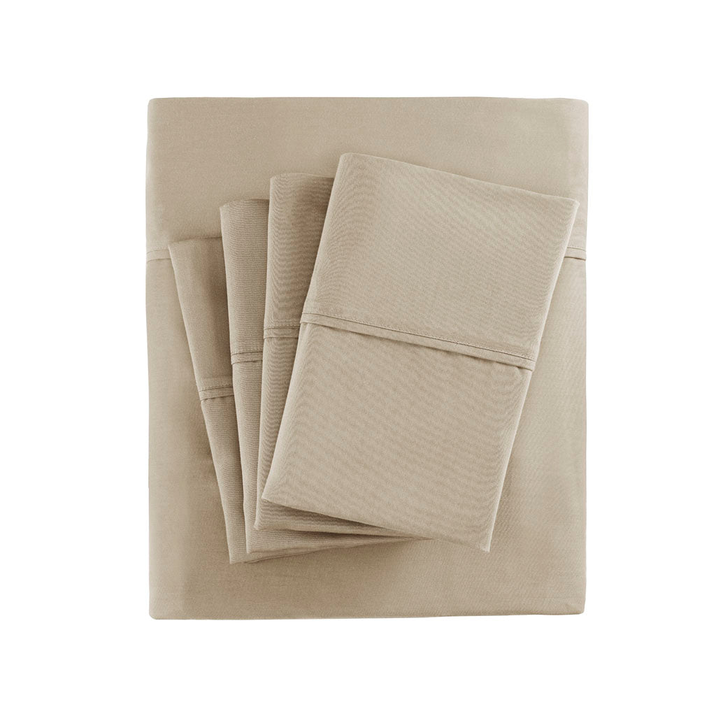 800 Thread Count Cotton Blend Sateen Sheet Set - Khaki