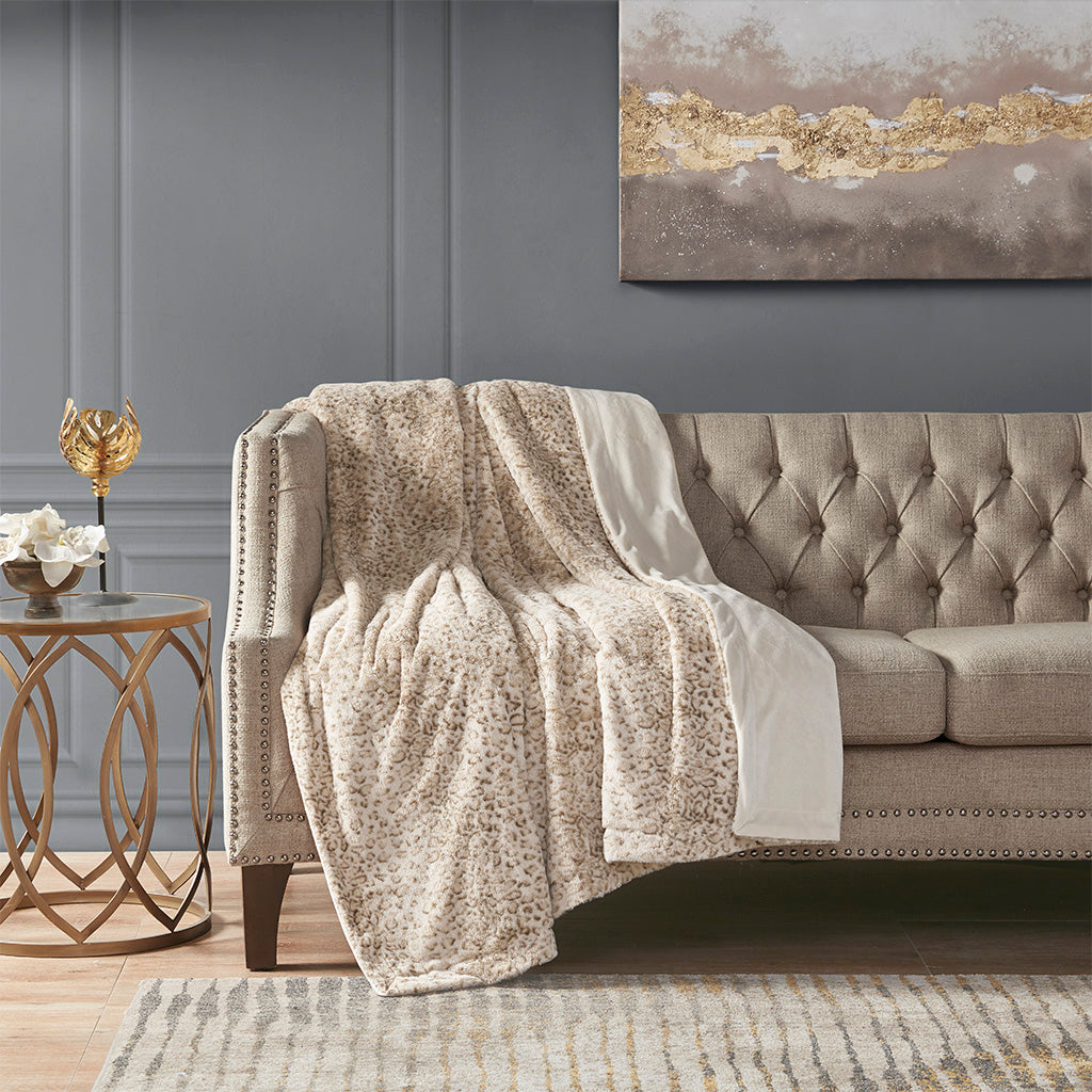 Zuri Oversized Faux Fur Throw - Leopard