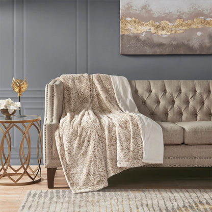 Zuri Oversized Faux Fur Throw - Leopard