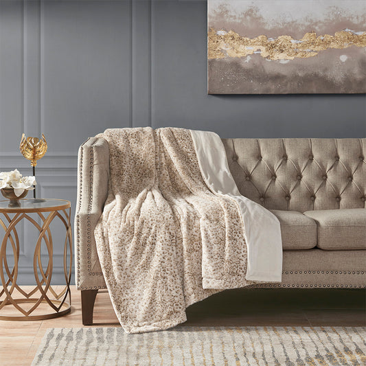 Zuri Oversized Faux Fur Throw - Leopard