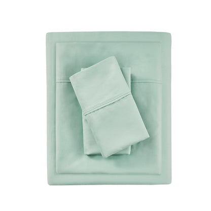 1000 Thread Count HeiQ Smart Temperature Cotton Blend 4 PC Sheet Set - Seafoam