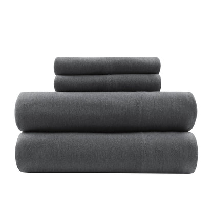 Cotton Blend Jersey Knit All Season Sheet Set - Dark Grey